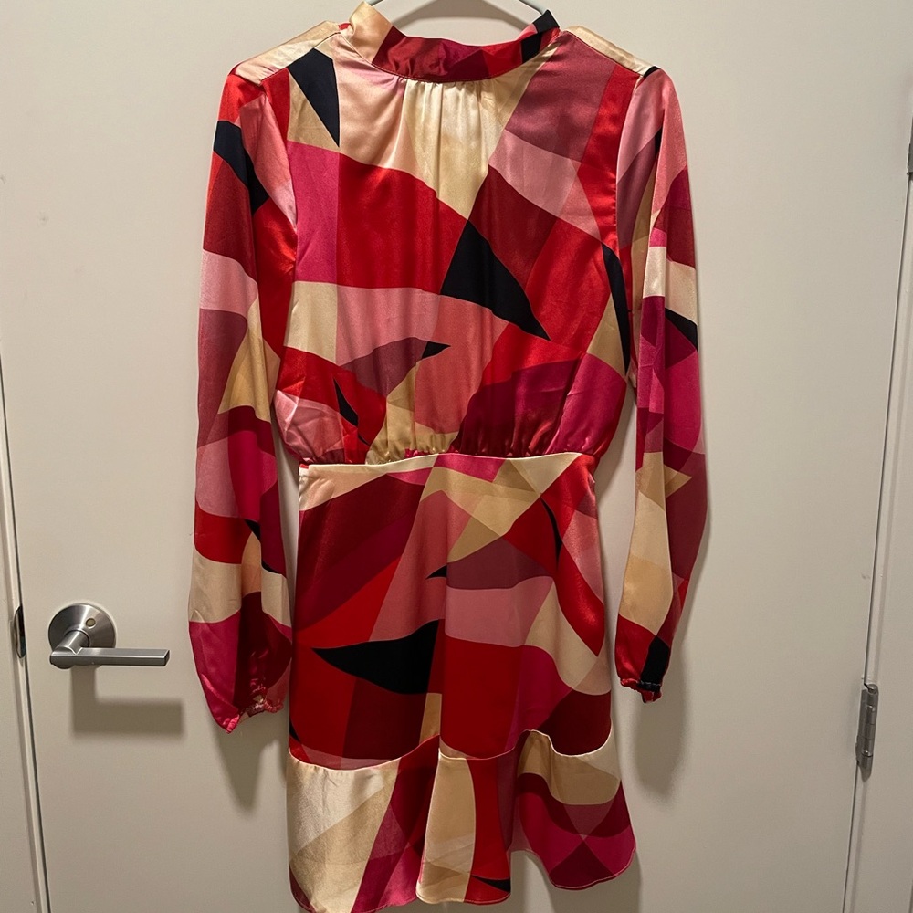 Fate Pink and Navy Colorblock Dress